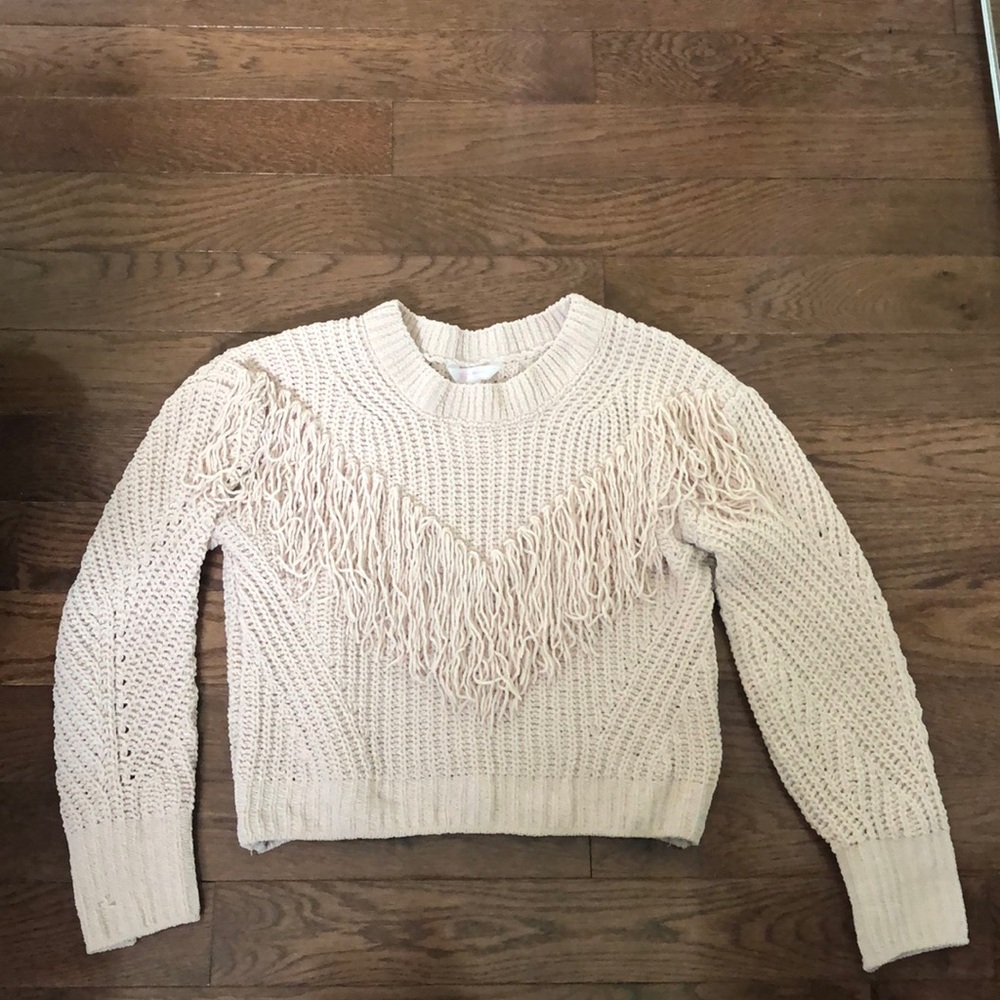 No Boundaries fringe sweater - beige S
